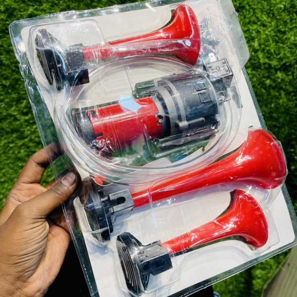 Original 3 Pipe Air Horn 12 Volts (DC) For Bike, Cars, Trucks & Heavy Vechicles