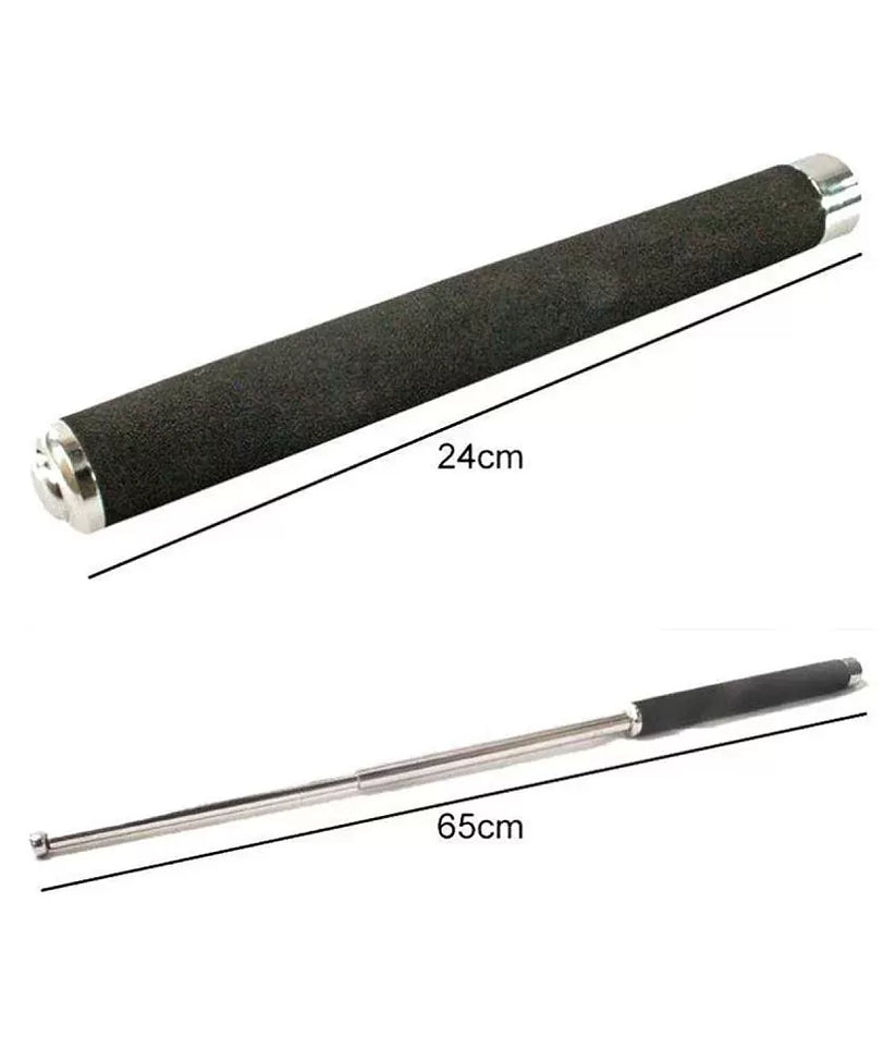 Stainless Steel Heavy Black Safety Stick for Men and Women with Bag