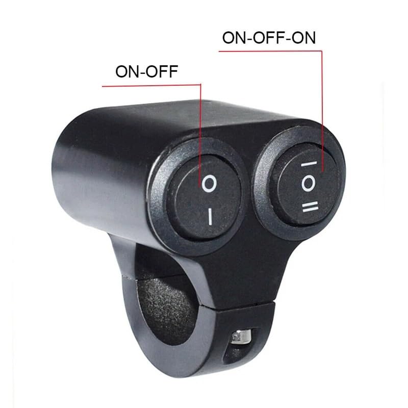 7/8-inch Metal 12V Switch (1WAY / 2Way) Control for Headlight, Fog Light, Horn, Hazard Control