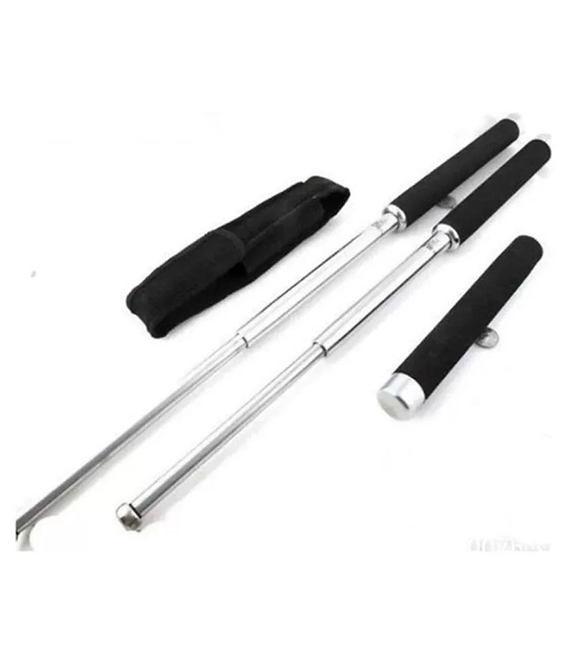 Stainless Steel Heavy Black Safety Stick for Men and Women with Bag
