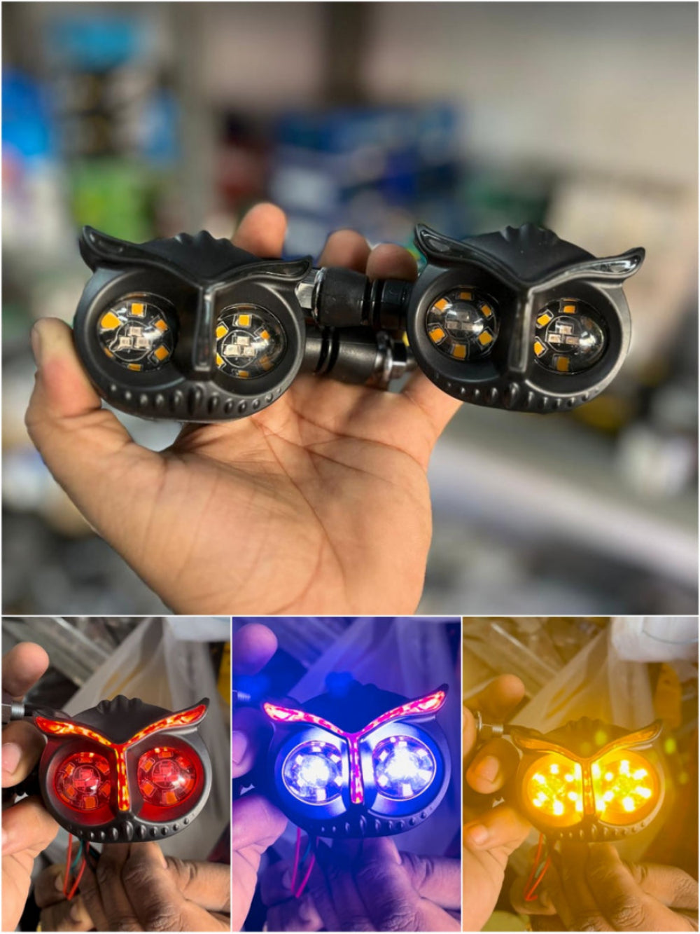 CYT Tri Color Owl Ullu Shape Running Indicator Blinker Bright LED Universal for all bikes.