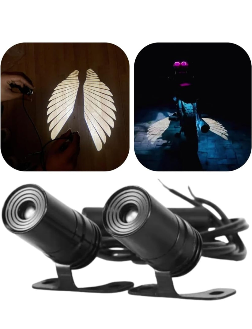 Universal Neon Angel Wings Light for Bike and Car Door Steps (12 V, 5 W) (Pack of 2)