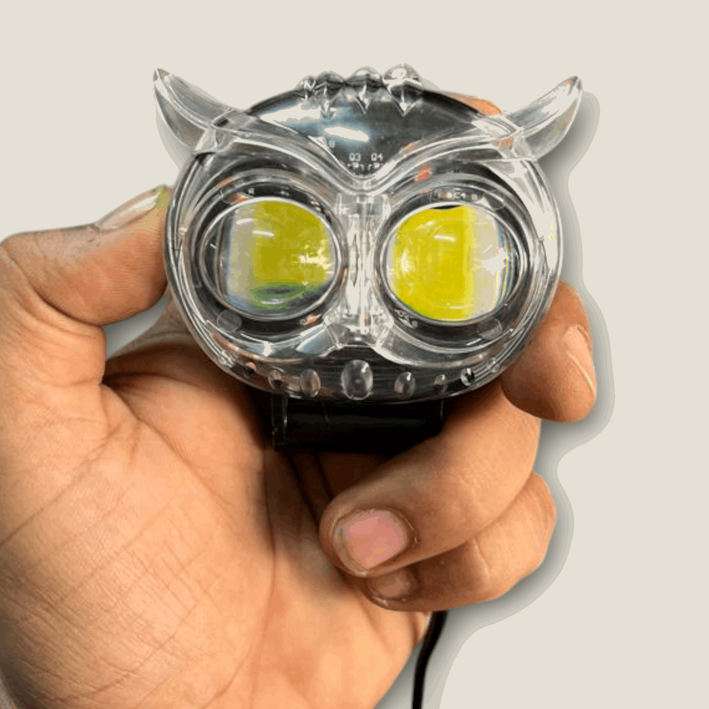 Autohoxx Universal Transparent Owl Shaped LED Fog Light with Multicolor 5 in 1 Flashing Mode Light (Pack of 1)