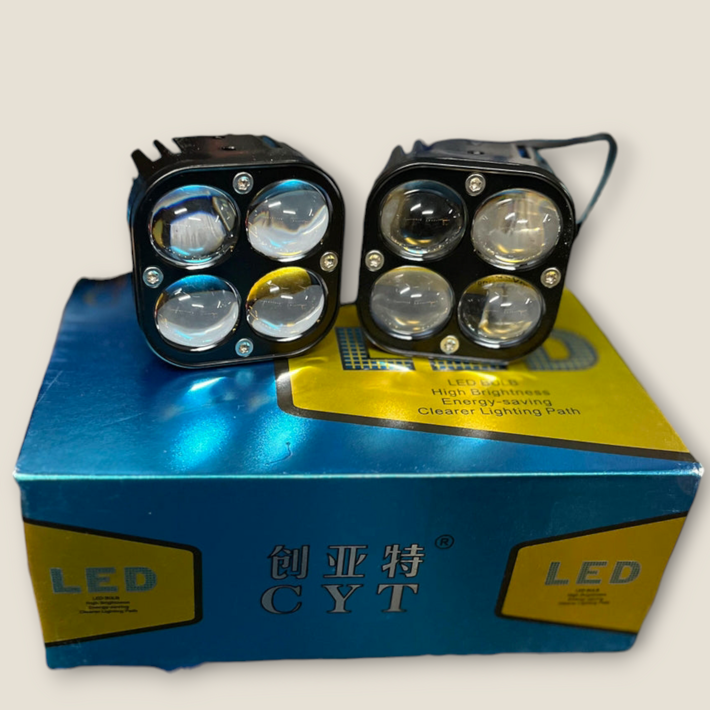 60W CYT 4x4 LENS dual color Fog Light with Guard Clamps