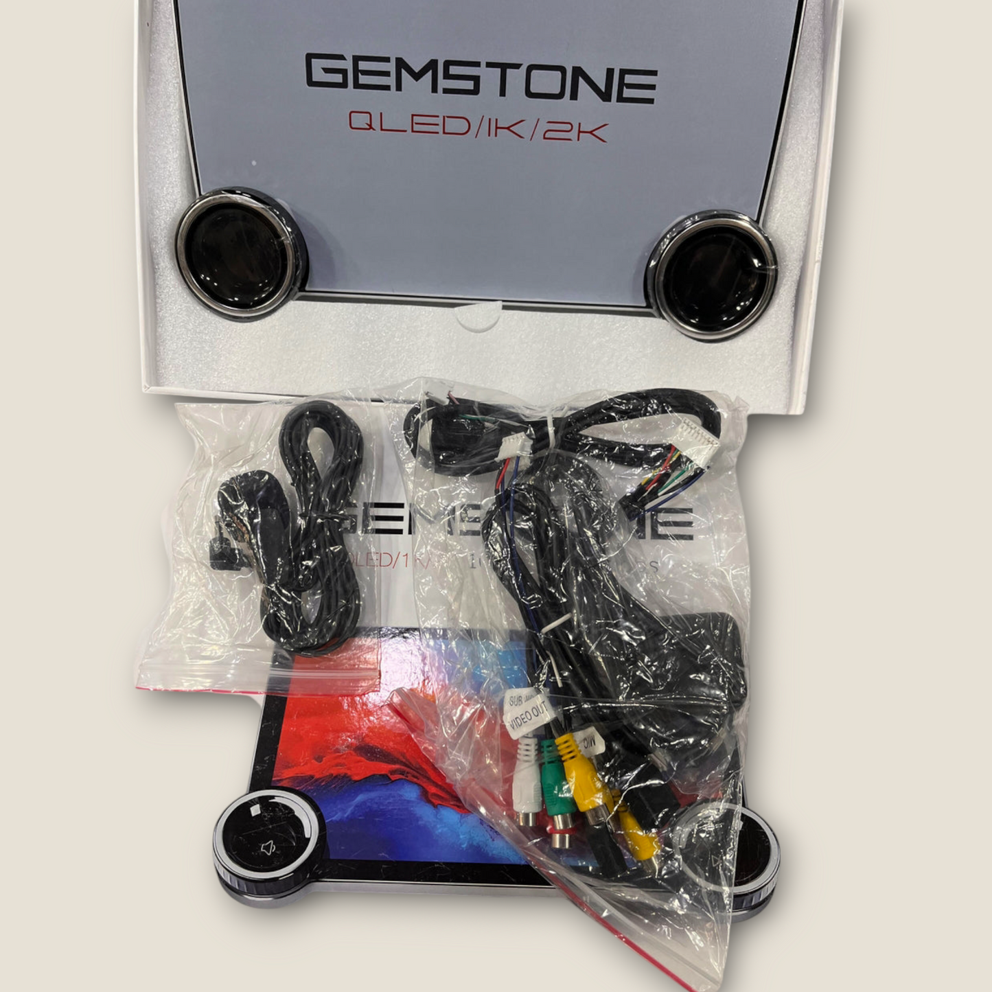 Gemstone 10.1 inches Qled 1K car Android Sterio Music System Universal for all cars (4gb + 64gb)