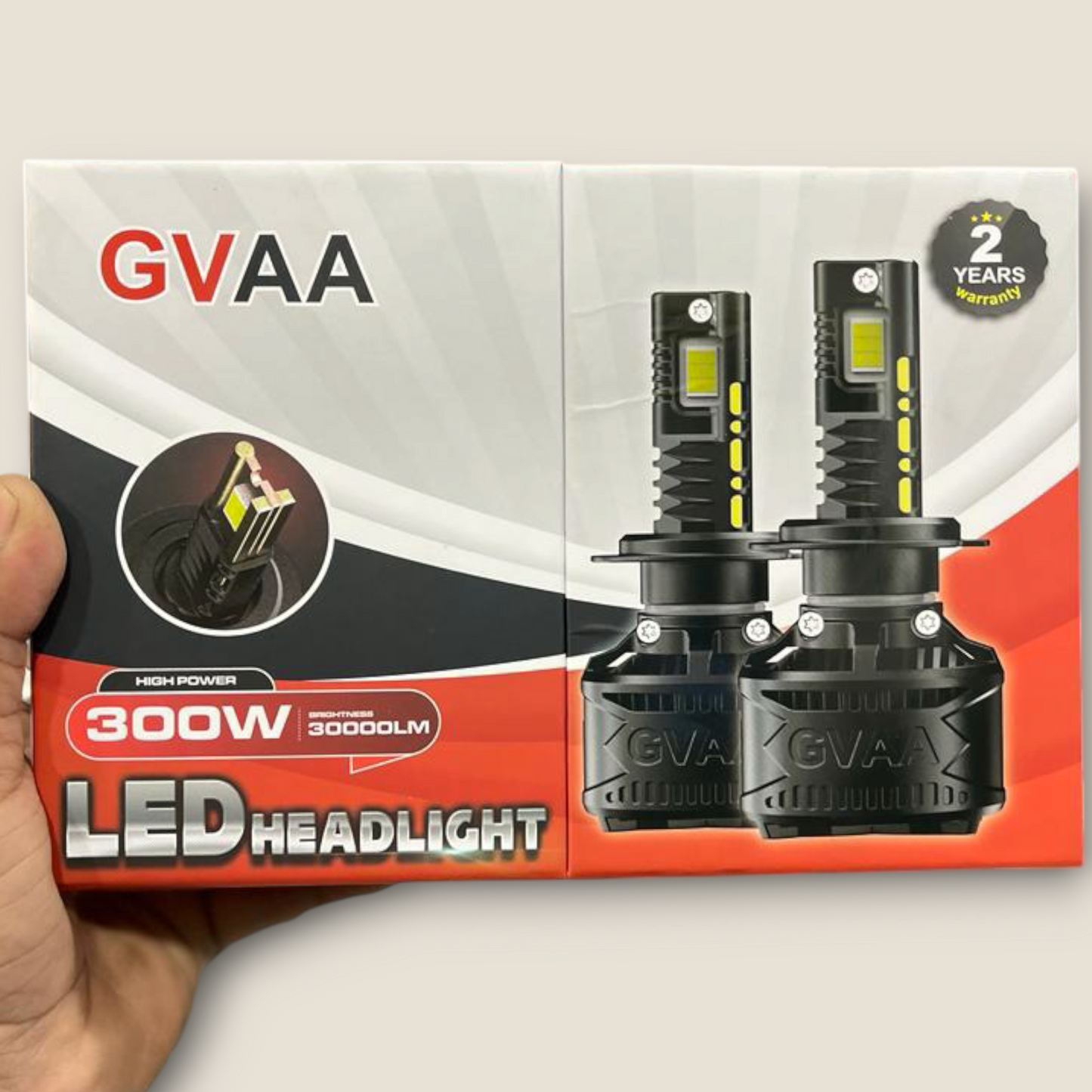 GVAA 300W LED Headlight for car (pack of 2) 2 Year Full Replacement Guarantee