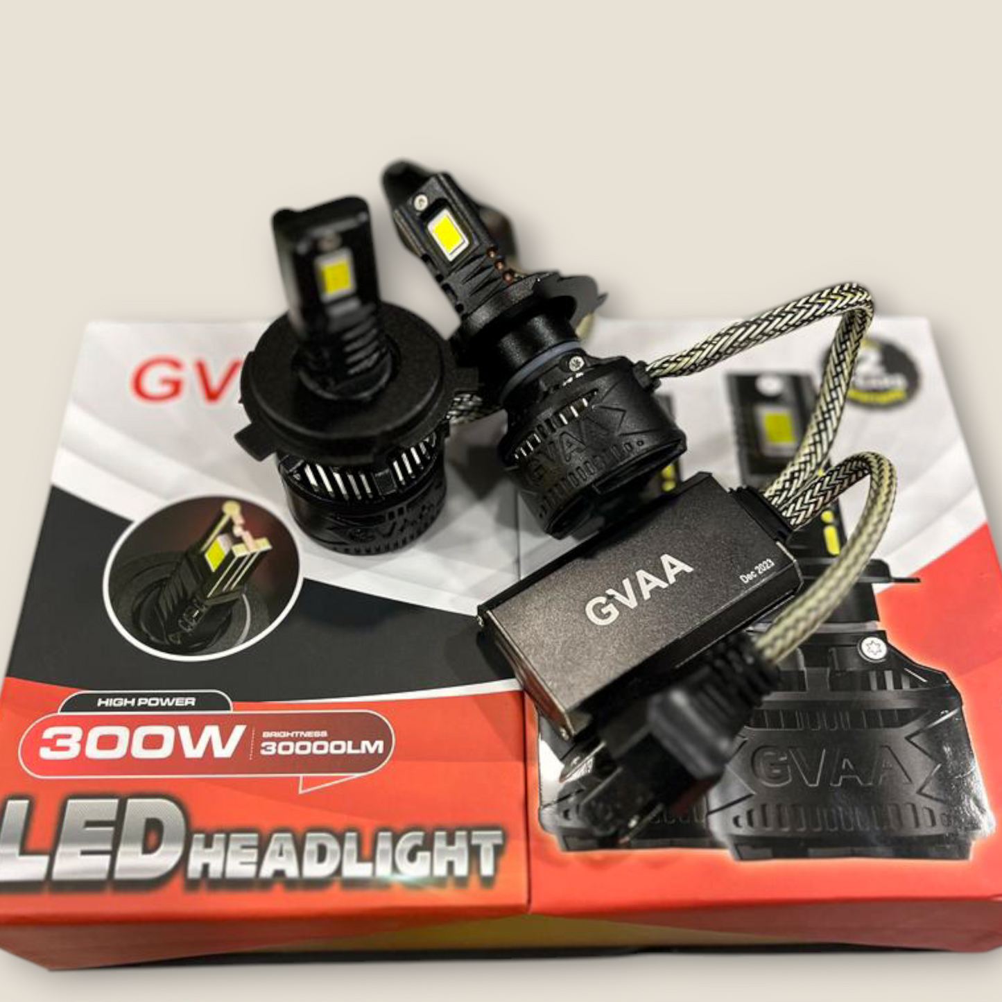 GVAA 300W LED Headlight for car (pack of 2) 2 Year Full Replacement Guarantee