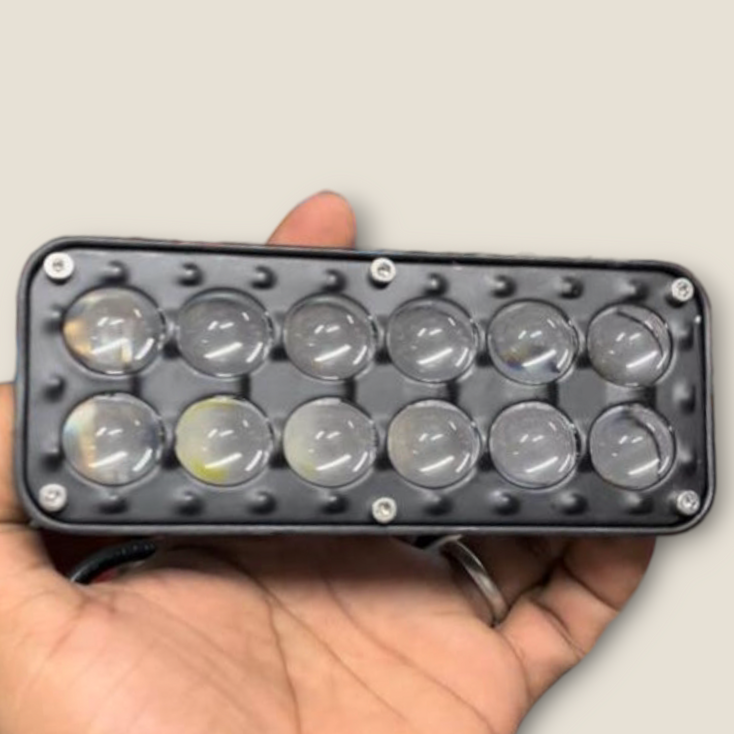 HJG 12 Lens Red Blue Flashing Super Bright LED Fog Spot Lamp Headlight ( Pack of 1 )
