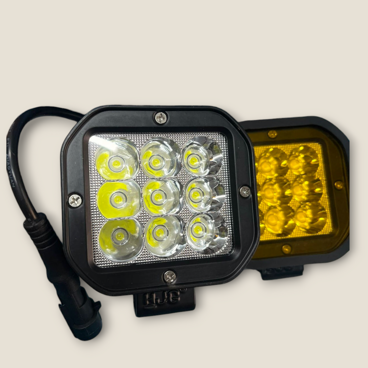 LIU HJG CREE 9 LED 60watts fog light with Yellow Cap, Wiring Harness and Free Clamp