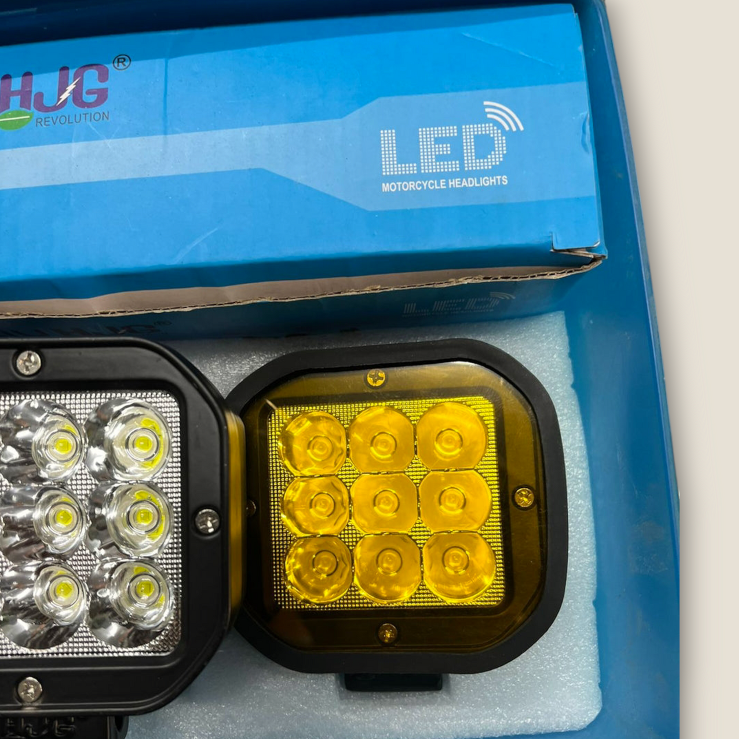 LIU HJG CREE 9 LED 60watts fog light with Yellow Cap, Wiring Harness and Free Clamp