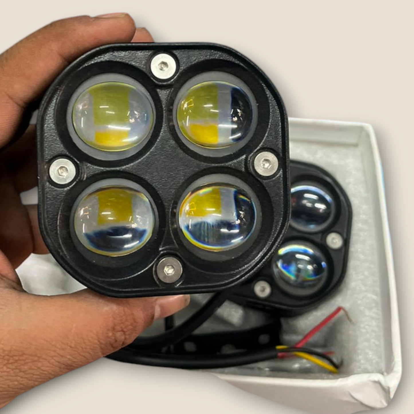 LIU HJG 4×4 Lens 60W Dual-Color Fog Light – Superior White & Yellow Beam for All Vehicles (pack of 2)