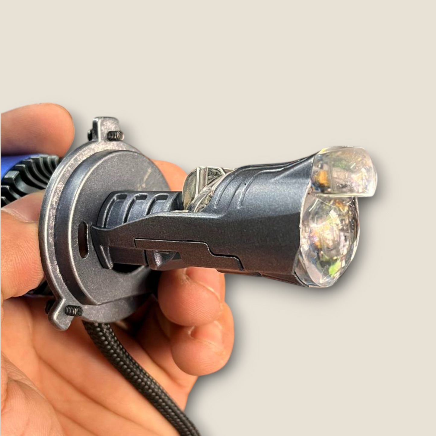 Original HJG 90W Projector Lens Headlight H4 with Fan Hi/Lo Beam Headlight (Pack of 2)