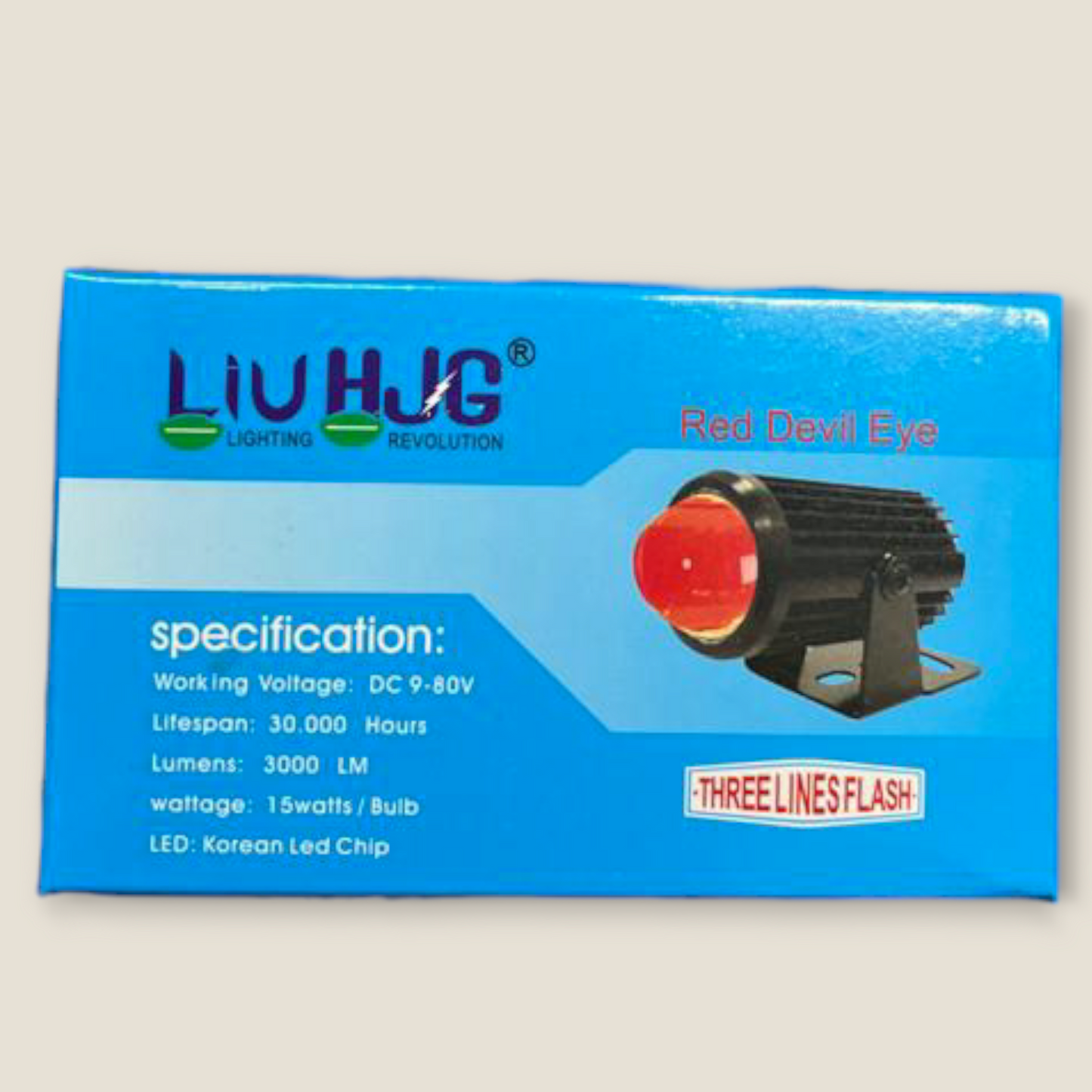 LIU HJG 30W S10 Pro Red Devil Eye Mini Drive Fog Light with free switch (1Pc)
