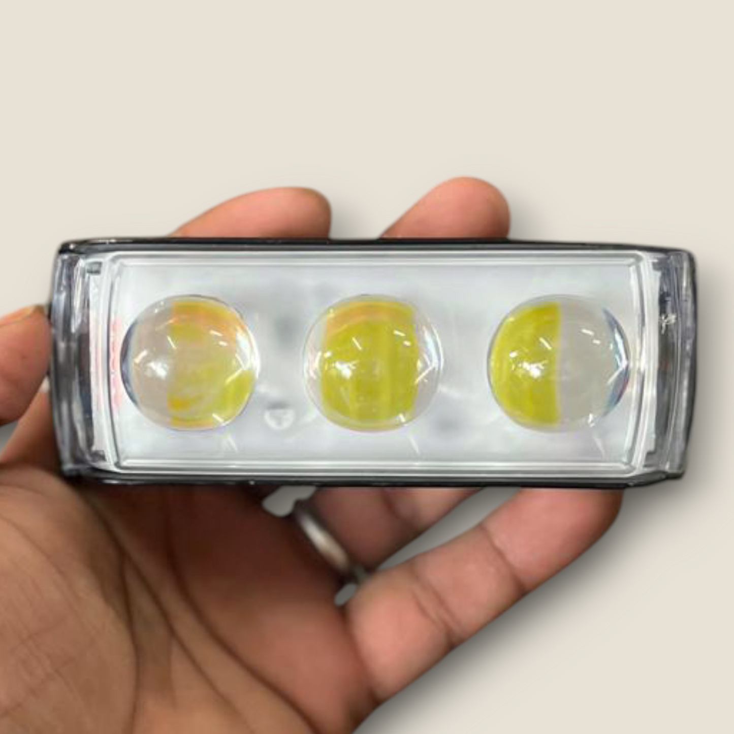 HJG 60W New Tri-Lens LED BAR Light with Red-Blue Police Cop Flasher for Cars and Bikes (1Pcs)
