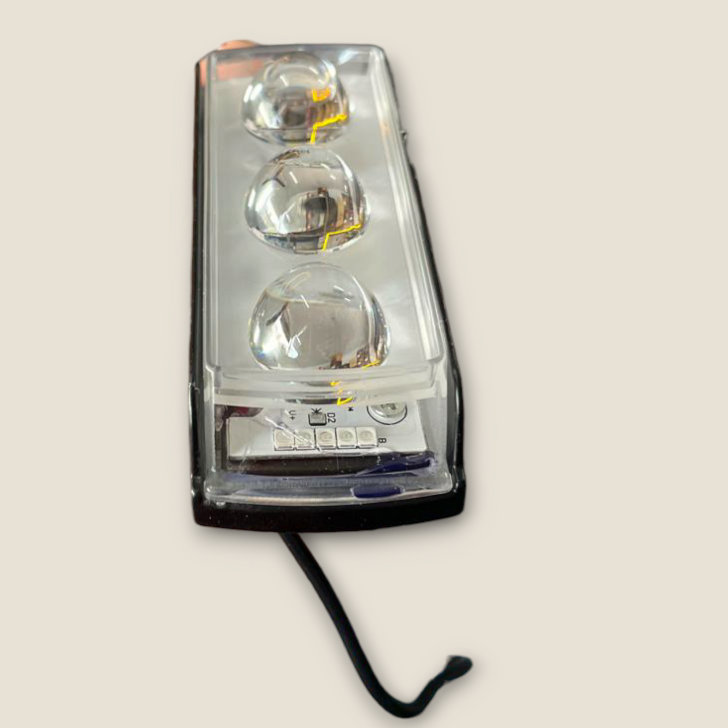 HJG 60W New Tri-Lens LED BAR Light with Red-Blue Police Cop Flasher for Cars and Bikes (1Pcs)