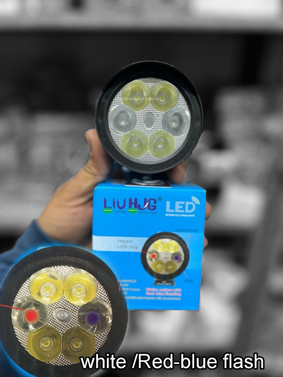HJG 36W/Pair Original White/Red-Blue Flashing Led Fog Light (1 piece)