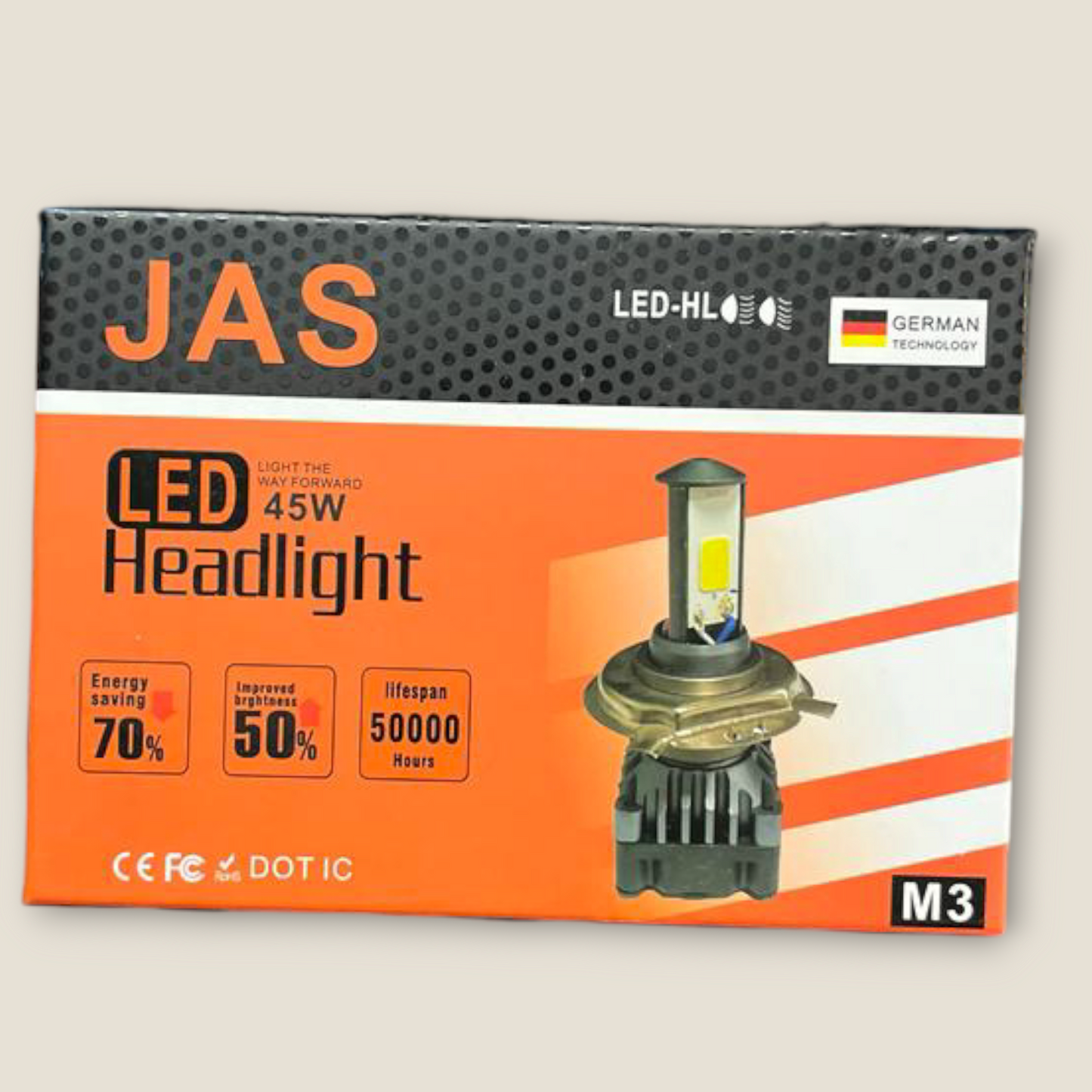 JAS 45W Led Headlight for Car and Motorcycle (1 Pcs)