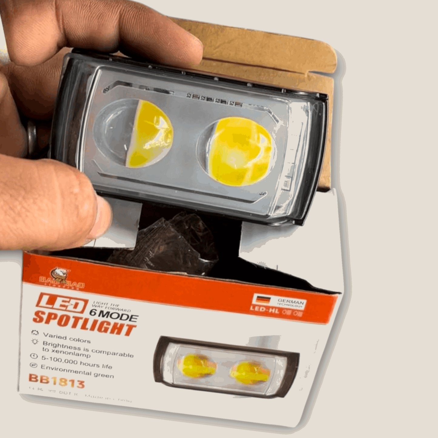 BAOBAO 45W Original Ultra Mini Dual Lens Fog Light with yellow & White and Red/Blue Flashing Light( Pack of 2)