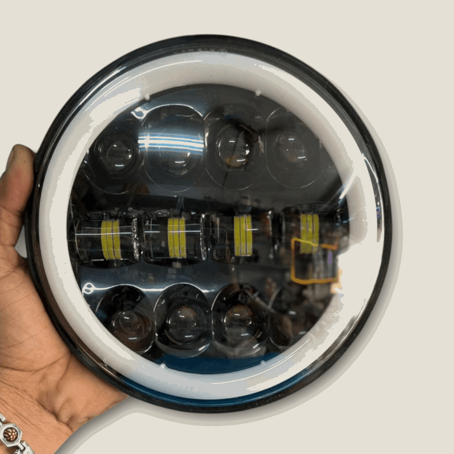 Original 135W HJG 7 Inch 12 LED with Hi/lo Beam DRL Led Headligt for all Bullet Models