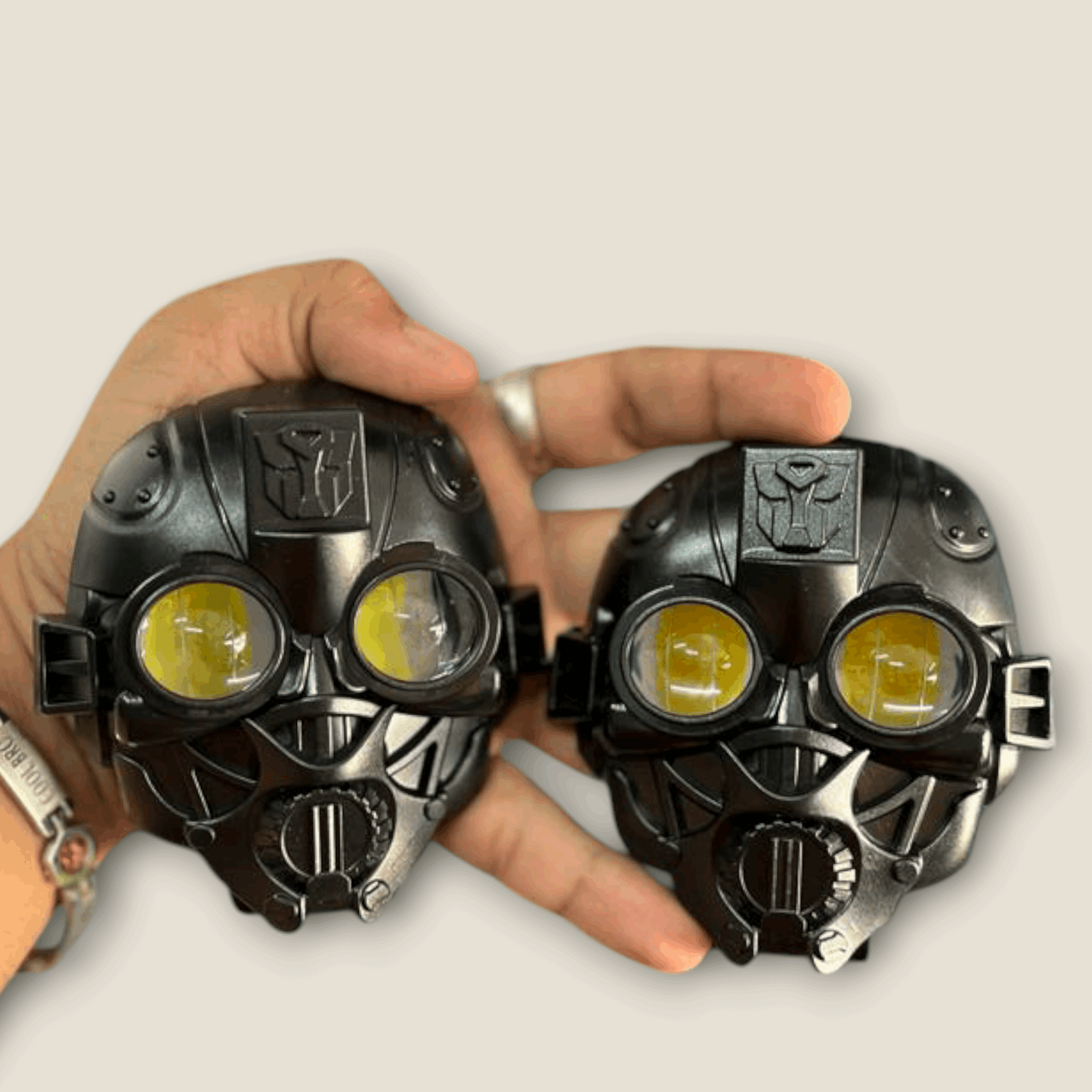 BAOBAO Robot Face 4 Pattern Fog Light Yellow-White Amber light (Pack of 2)