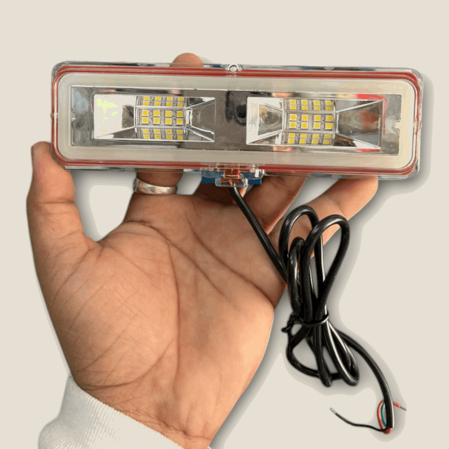 Sleek LED Bar Fog Light with Red and Blue DRL Flash Modes