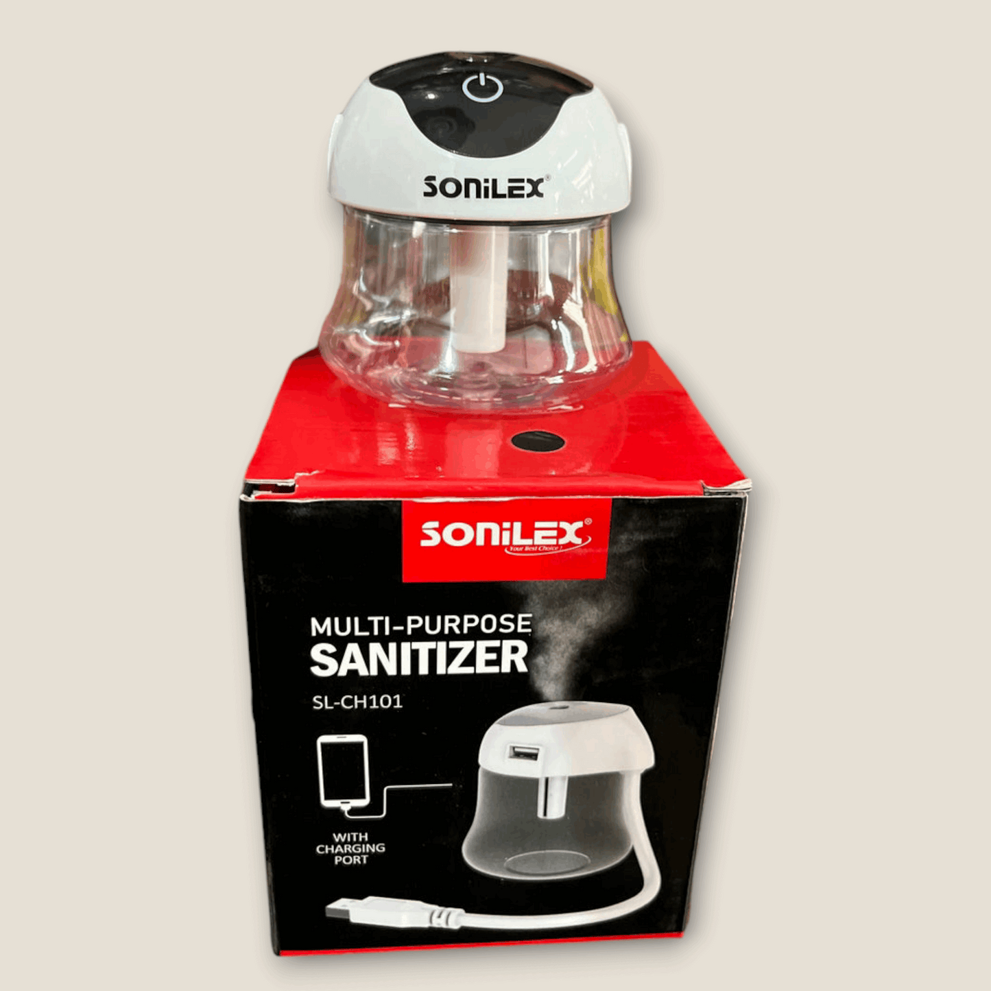 Sonilex USB Mist Humidifier Diffuser with 7 Color LED - Air Humidifer for Room Office and Car Air Purifier (white)