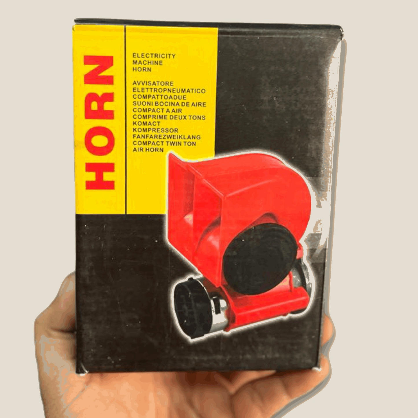 2 Pipe Compact Twin Air Pressure Horn (HIGH + LOW) Universal for all types of Vehicles