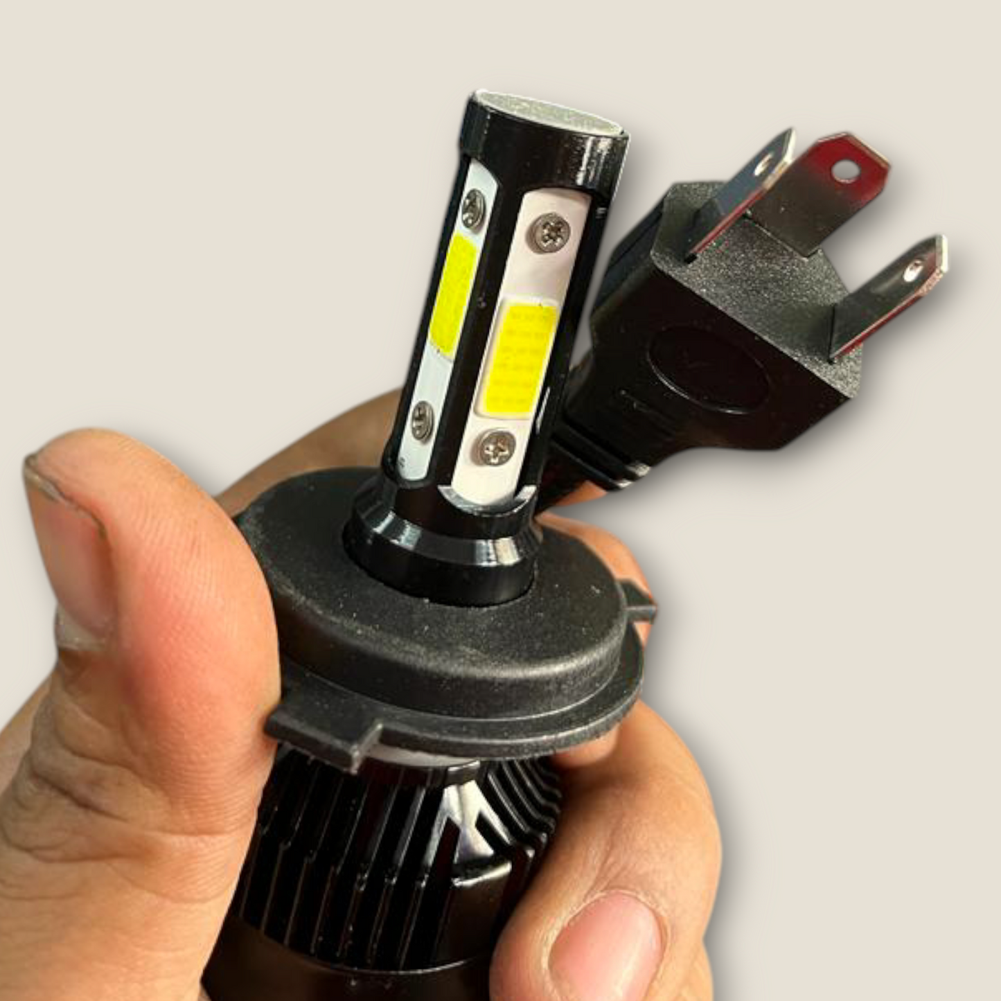 BAOBAO 40W DC Power 3D Headlight Bulb Universal for all Bikes, Motorcycle, Scooty H4 White LED Headlight