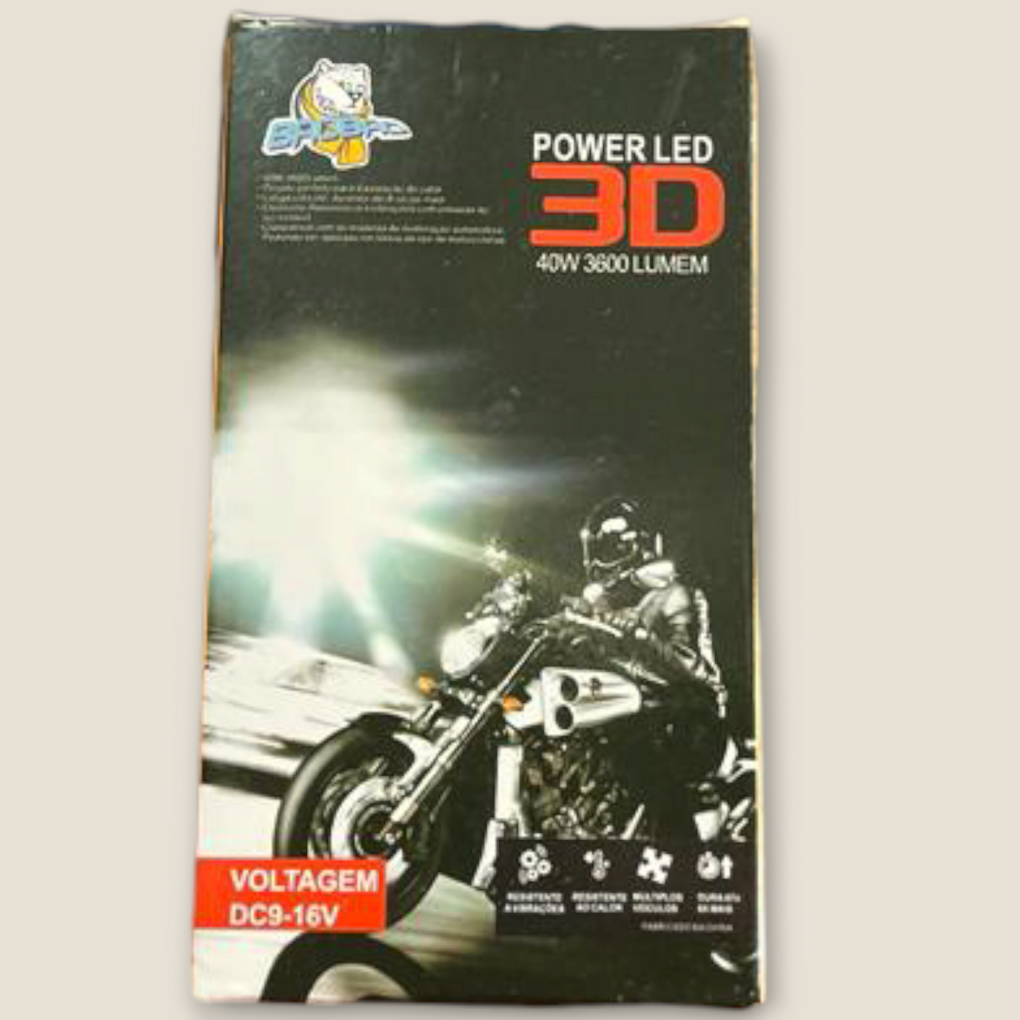 BAOBAO 40W DC Power 3D Headlight Bulb Universal for all Bikes, Motorcycle, Scooty H4 White LED Headlight