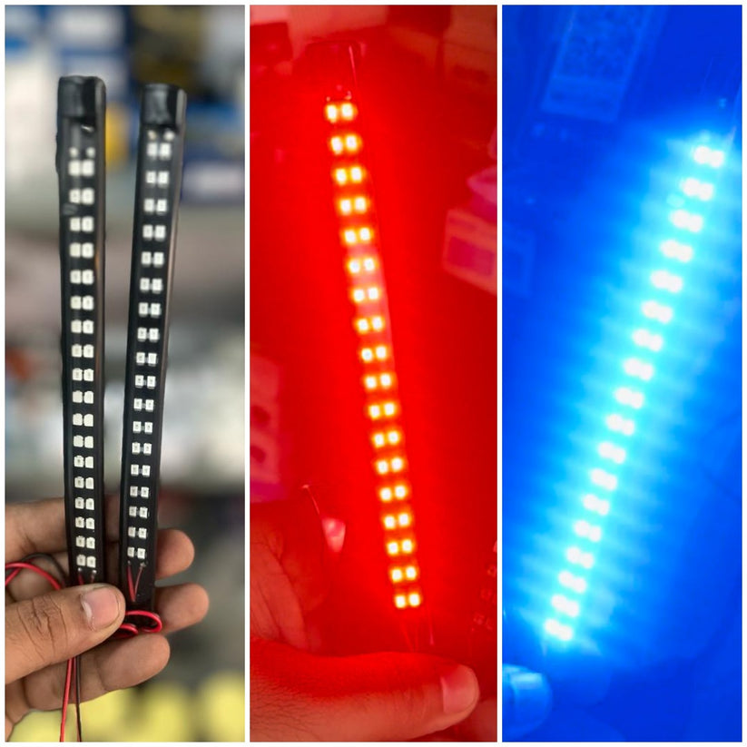 8 Mode Red and Blue 2x Universal LED Strip Lights