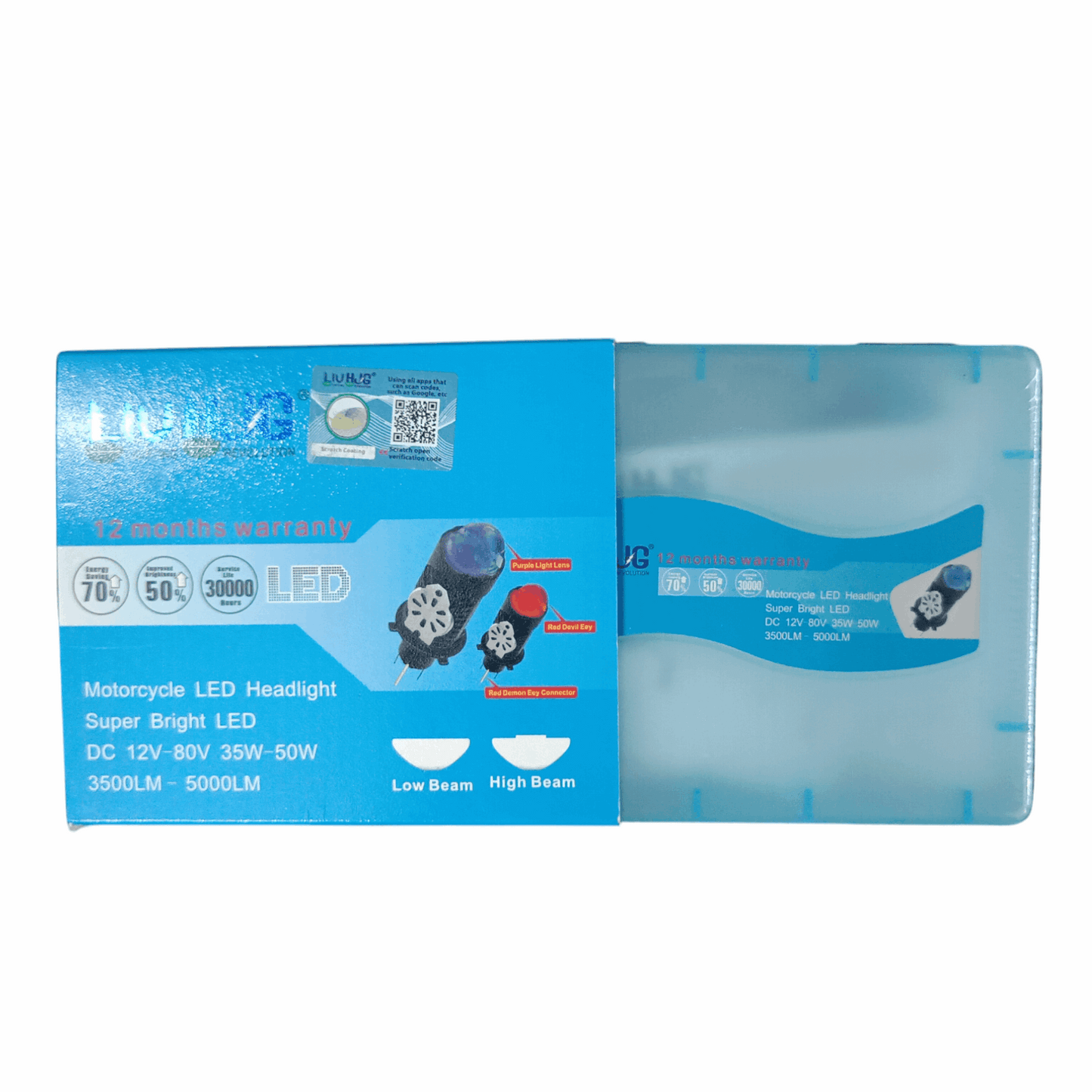 HJG Headlight Bulb with Lens Option, Dual Color (White & Yellow) and Devil Eye as Laser Light