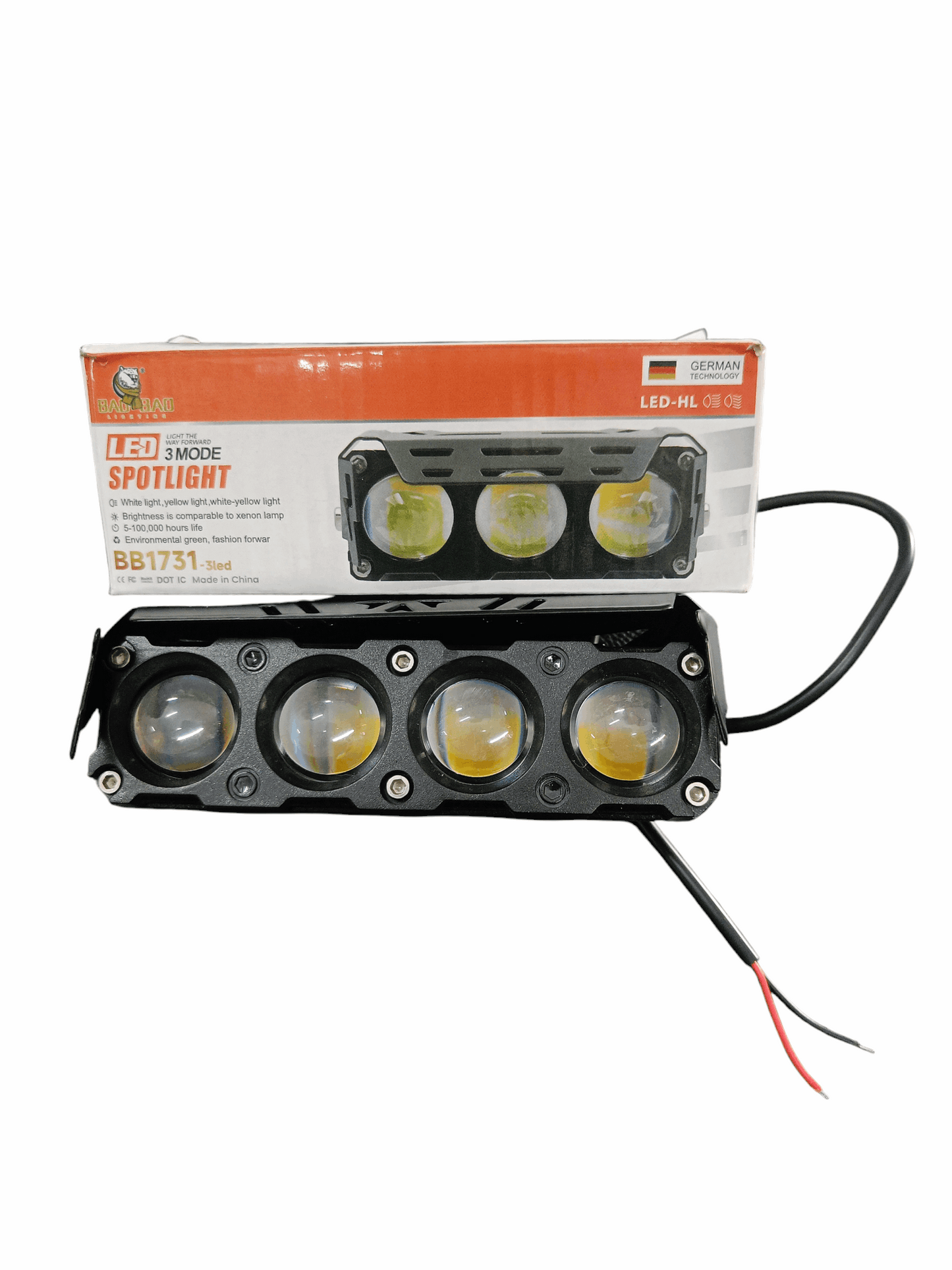 BAOBAO 25W 4 LED 4 in 1 Mode Powerful Focus LED Fog Light, Reflecting 4 Modes White, Yellow, Yellow&White, Y&W Flashing