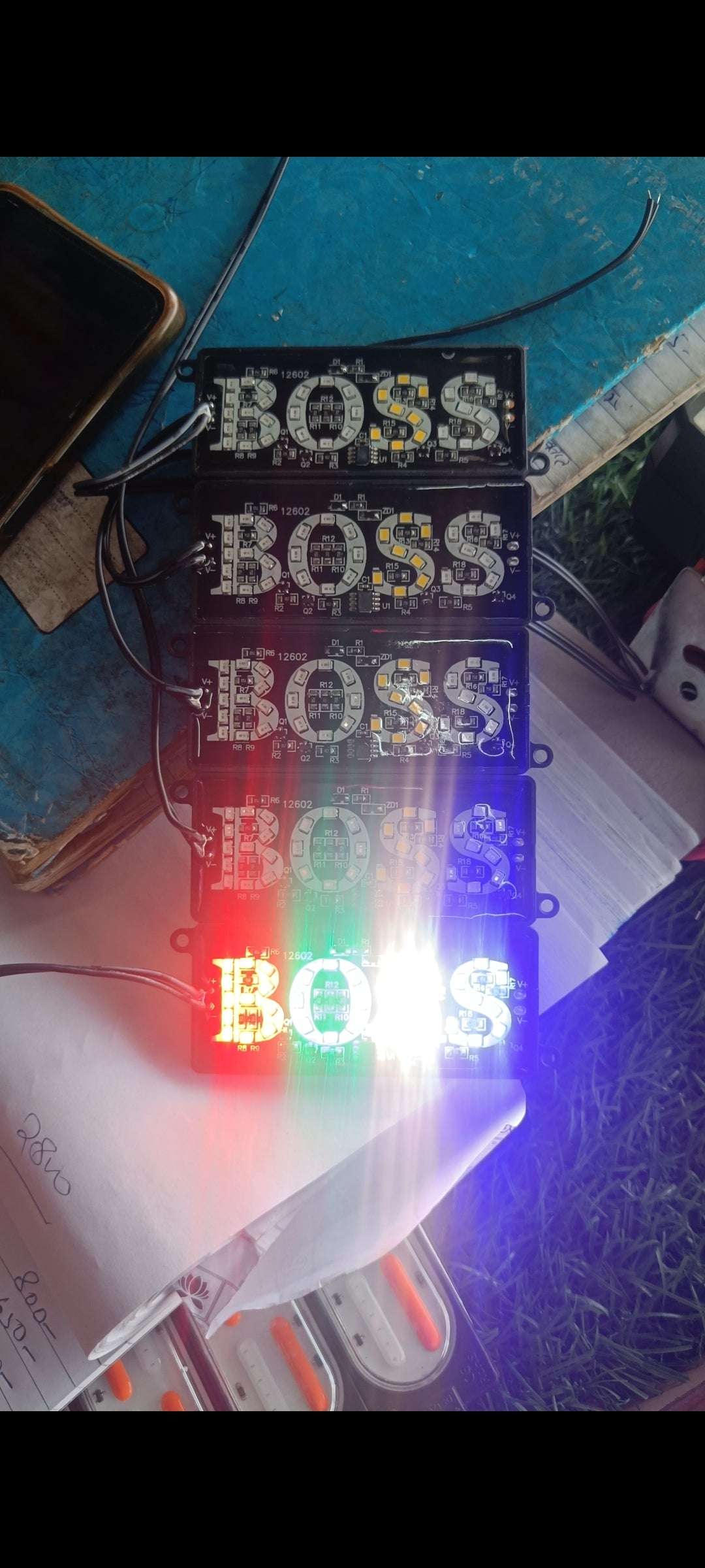 Jai Shree Ram, BOSS, STOP and Running Police Module LED Light