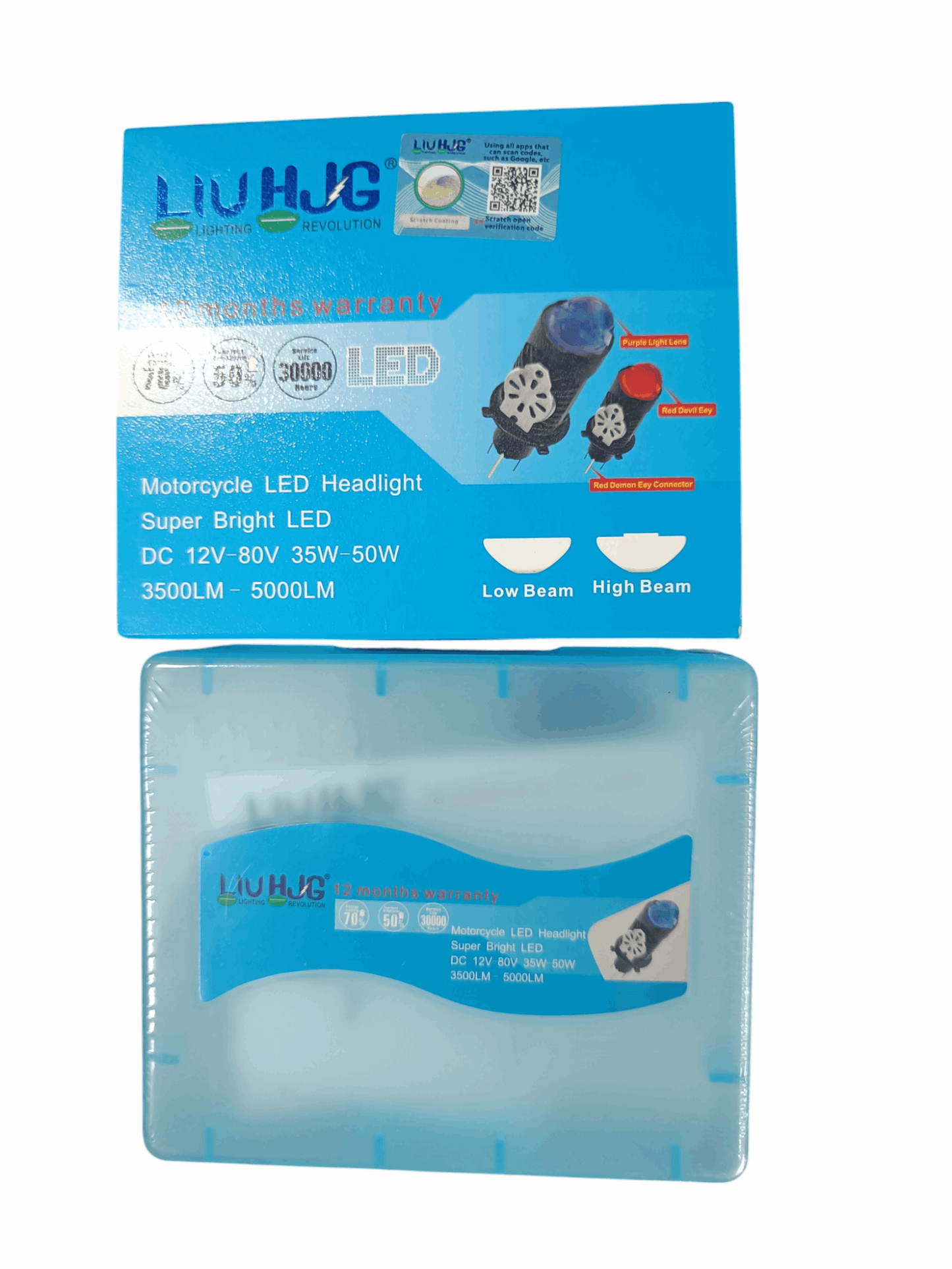 HJG Headlight Bulb with Lens Option, Dual Color (White & Yellow) and Devil Eye as Laser Light