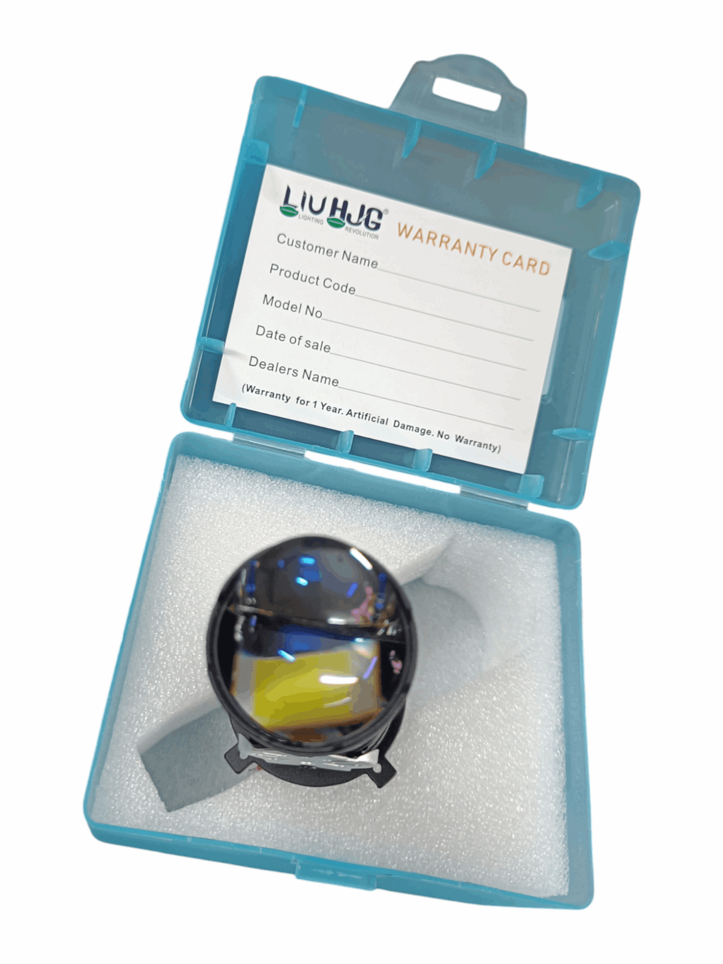 HJG Headlight Bulb with Lens Option, Dual Color (White & Yellow) and Devil Eye as Laser Light