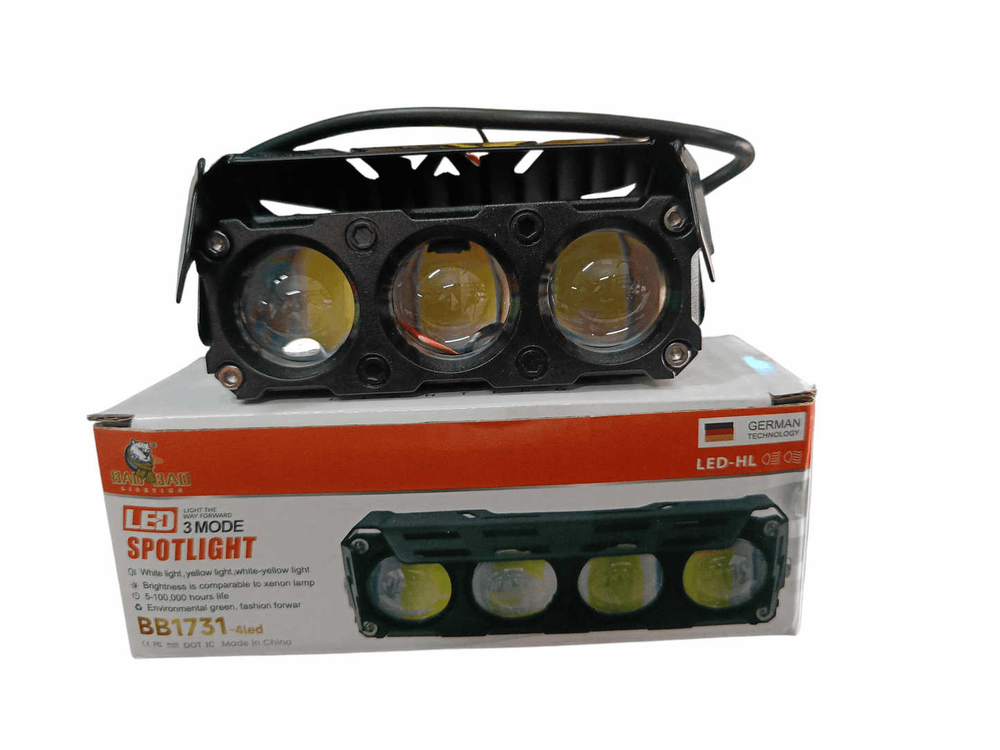 BAOBAO 20W 3 LED 4 in 1 Mode Powerful Focus LED Fog Light, Reflecting 5 Modes White, Yellow, Yellow&White, Y&W Flashing