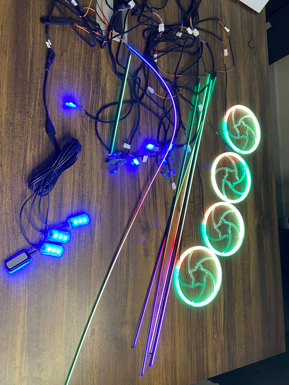 Cardi k4 6 in 1 Series With Voice Control - All Car LED Atmosphere Ambient Lighting Kit Interior Strip Light