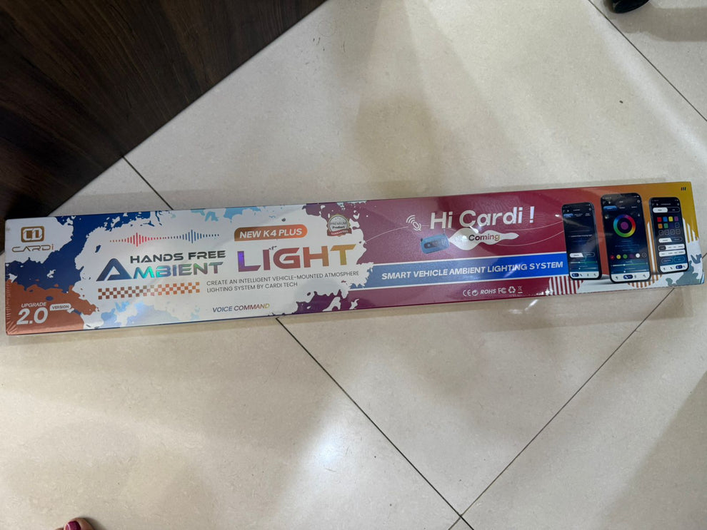 Cardi k4 6 in 1 Series With Voice Control - All Car LED Atmosphere Ambient Lighting Kit Interior Strip Light