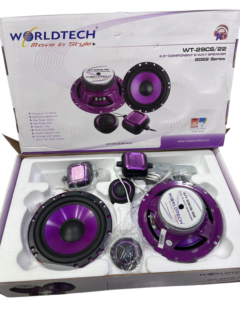 WORLDTECH WT-29CS/19 6.5'' Component 2-Way Speaker Series