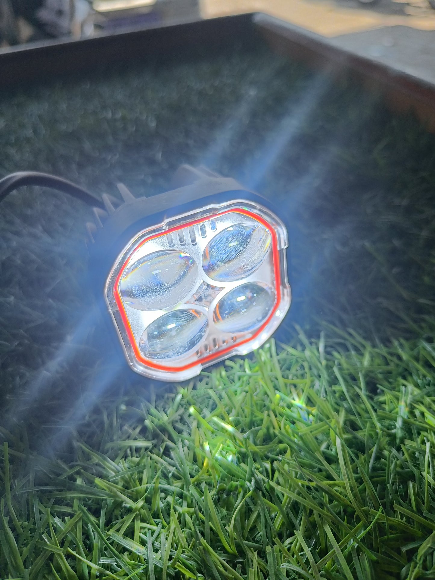 BAOBAO 4 Lens 60W Fog Light| Dual Colour Mode with Flashing Mode| Red Devil Eye Mode