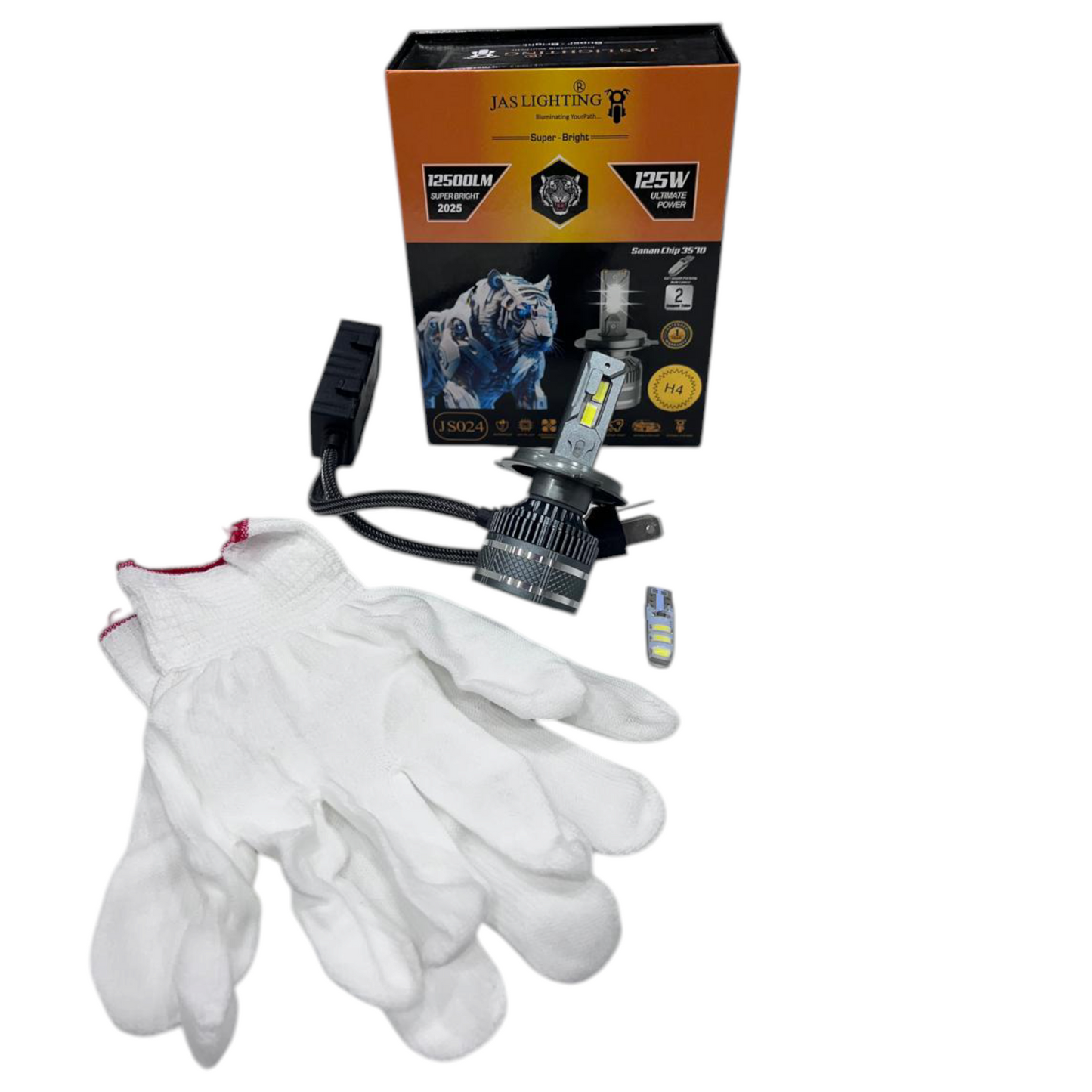 JAS 125W 12,500LM LED Headlight with Free Parking Bulb – Waterproof | 1-Year Guarantee