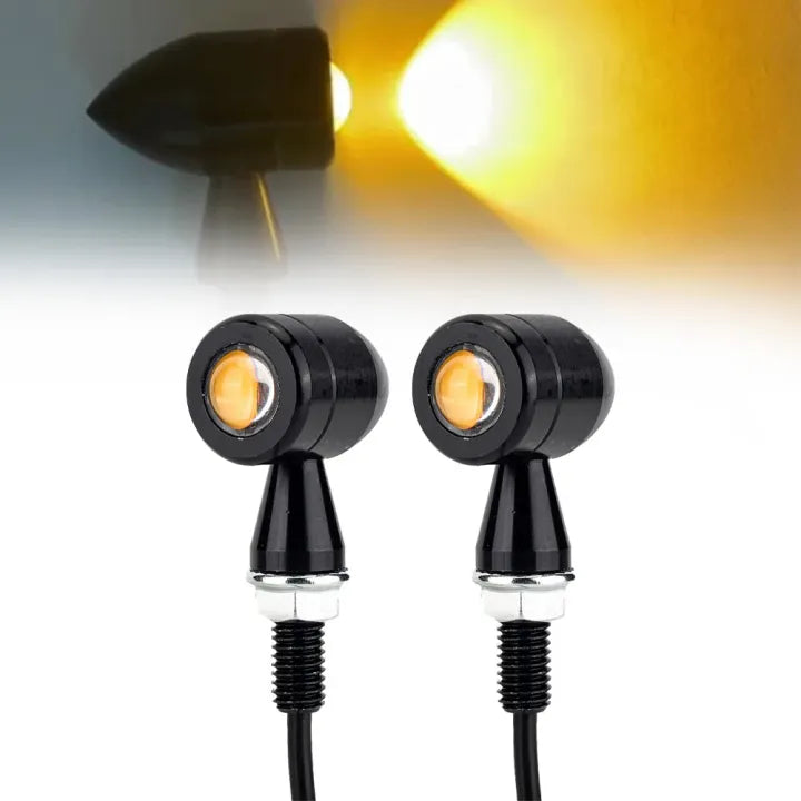 Aluminium Body Universal Small Front Rear Jet Indicator Turning Blinker Light (4Pcs)