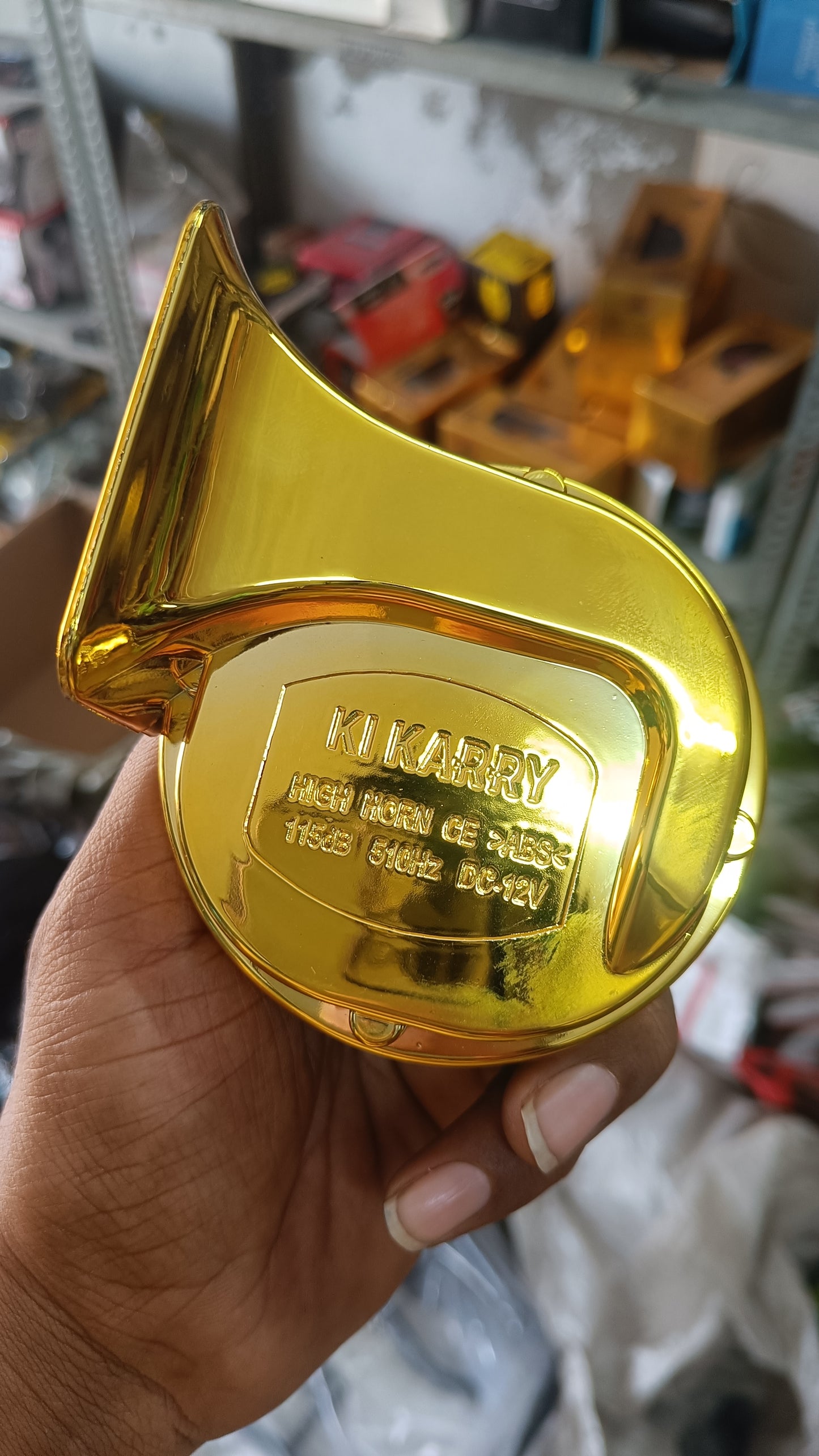 KiKarry Golden Polish Chrome Snail Trumpet Horn