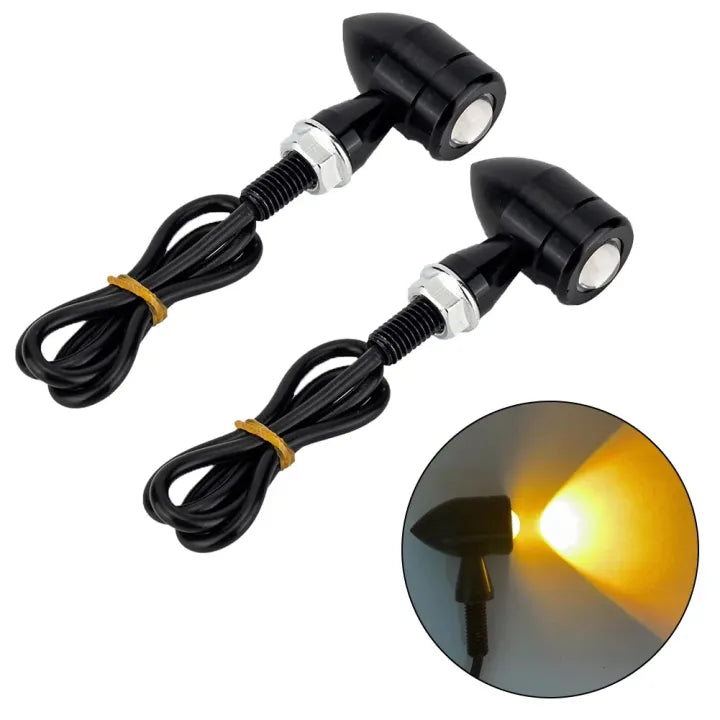 Aluminium Body Universal Small Front Rear Jet Indicator Turning Blinker Light (4Pcs)