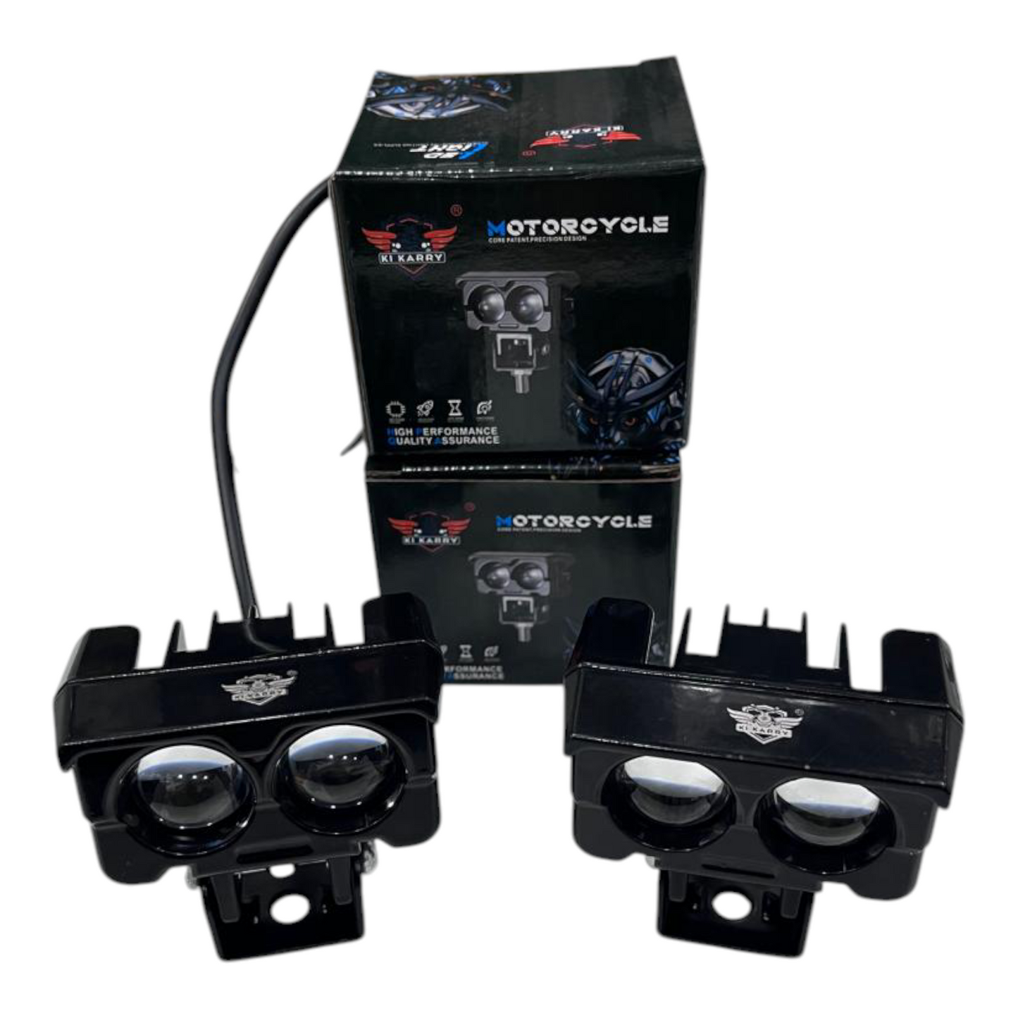 Karry Dual Lens Beemer Fog Lights – 50W/pc | Dual Colour Beam | Metal Body | Pack of 2