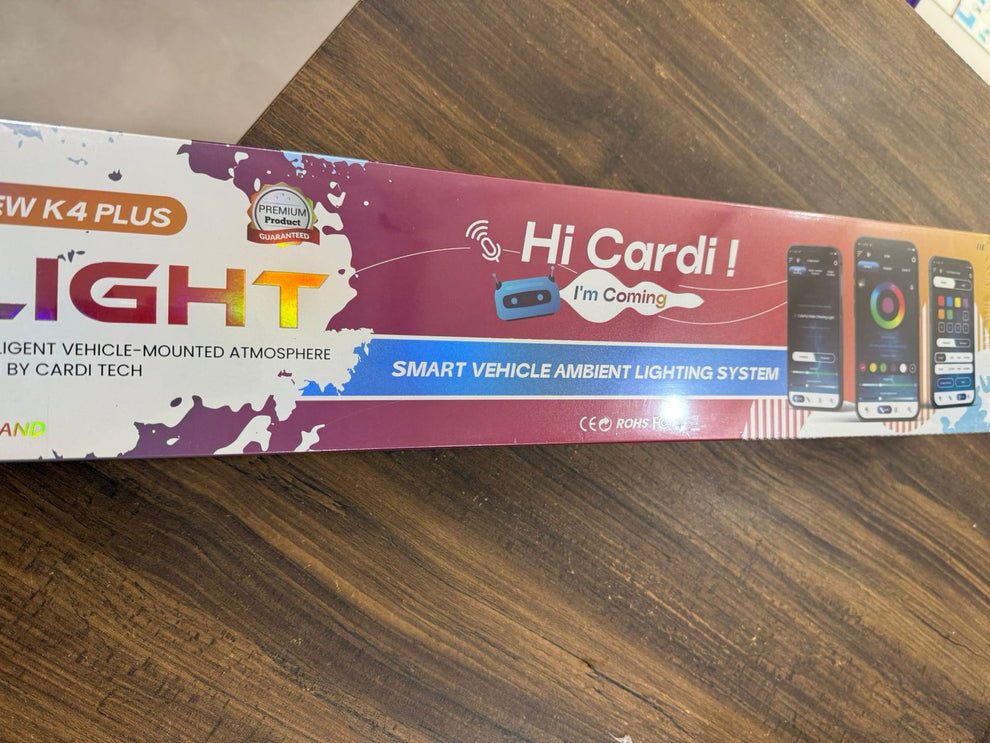 Cardi k4 6 in 1 Series With Voice Control - All Car LED Atmosphere Ambient Lighting Kit Interior Strip Light