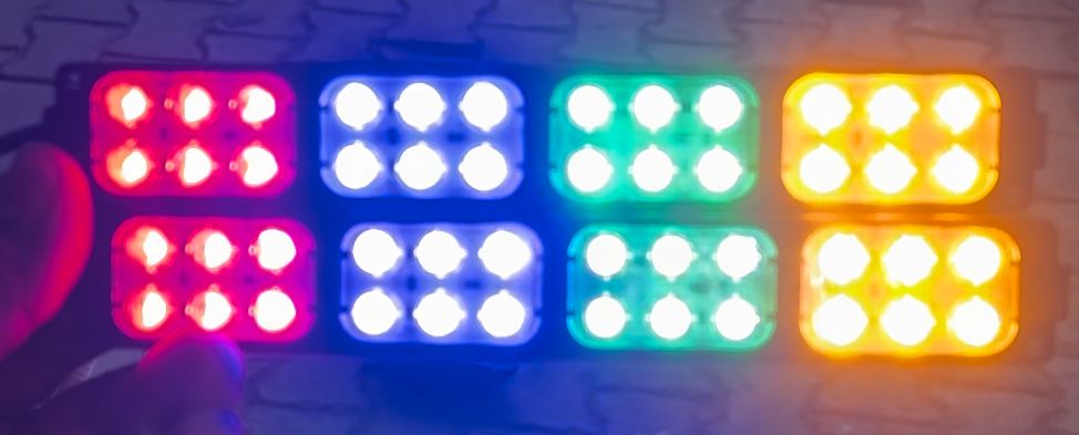 4 Colour RGB Hazard Light (2 Pcs)