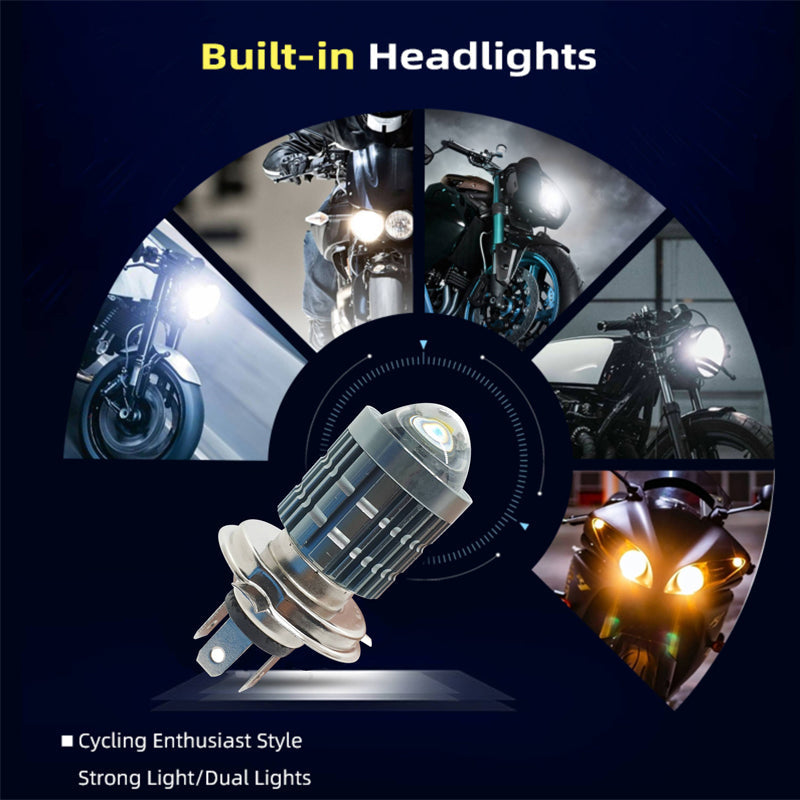 Universal 40W H4 Double Colour Lens LED Headlight With High & Low Beam ( Yellow & White)
