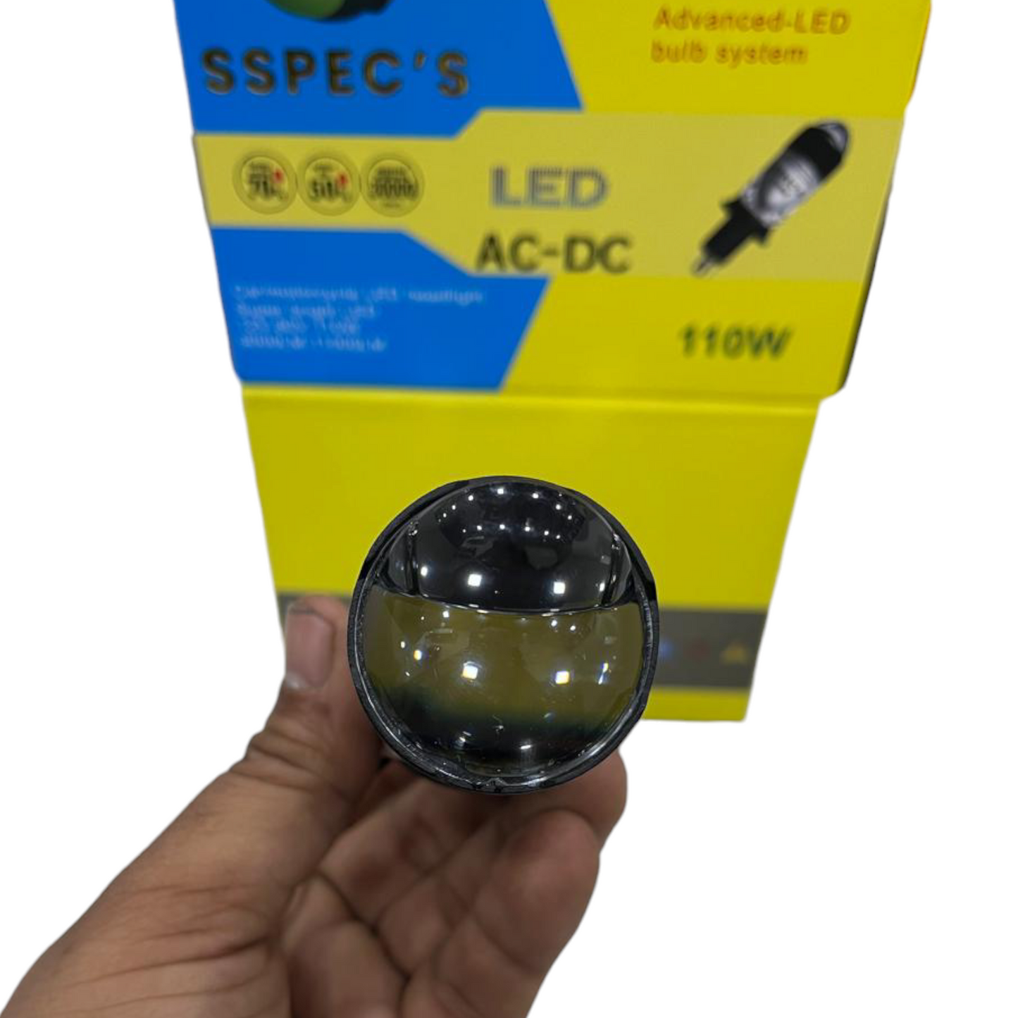 SSPEC 110W AC-DC Dual Lens LED Projector Headlight | Plug & Play | For Bike & Car | 1 Year Replacement Warranty