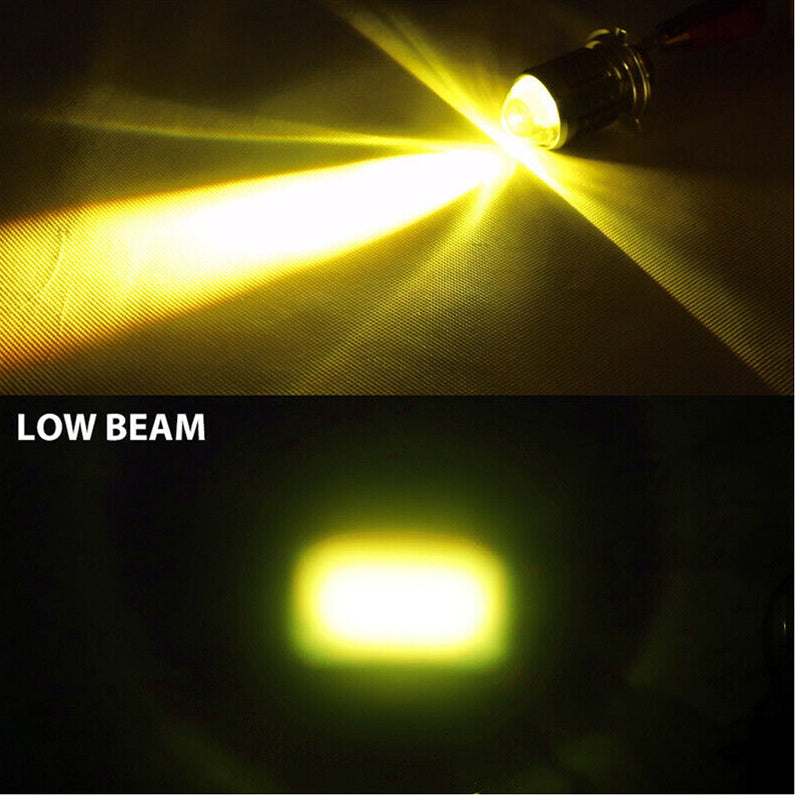 Universal 40W H4 Double Colour Lens LED Headlight With High & Low Beam ( Yellow & White)